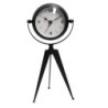 Orologio da tavolo metallo nero quadrante bianco 14x11x30 cm casa