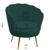 Poltrona velluto Tulipan blu petrolio 73x72x77 cm casa
