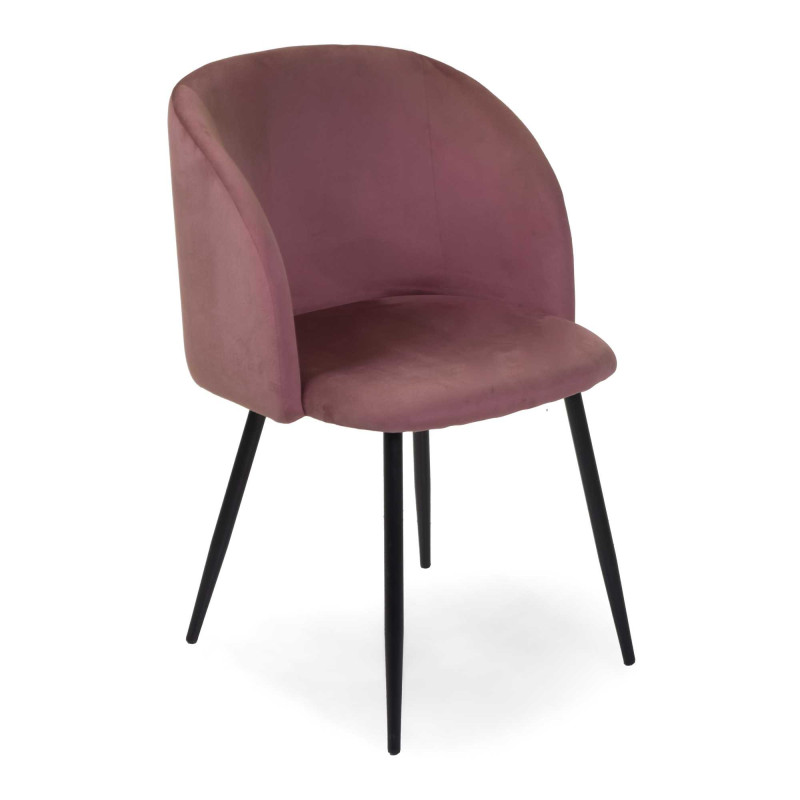 Poltrona velluto Ruby rosa antico 56,5x54x46 cm elegante