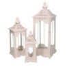 Lanterna metallo crema 24x24xH67 cm design elegante giardino