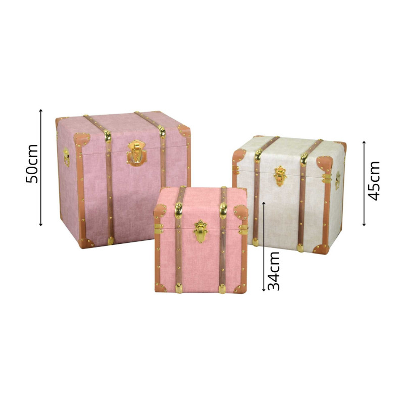Baule ecopelle quadro set 1-3 grande 50×40×h50 cm — levantshop.live