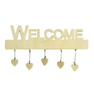 Zoom Decorazioni "Welcome"con cuori pendenti 45x13 Vacchetti