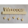 Decorazione Welcome con cuori pendenti 45x13 cm elegante casa