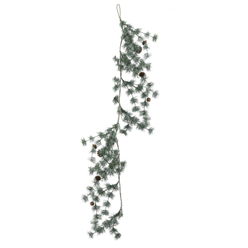 Festone con pigne 24x155x8 cm decorazione natalizia naturale