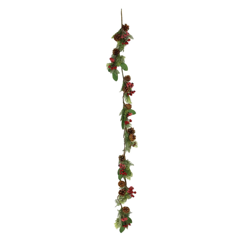 Festone plastica rosso 150 cm decorazione natalizia resistente