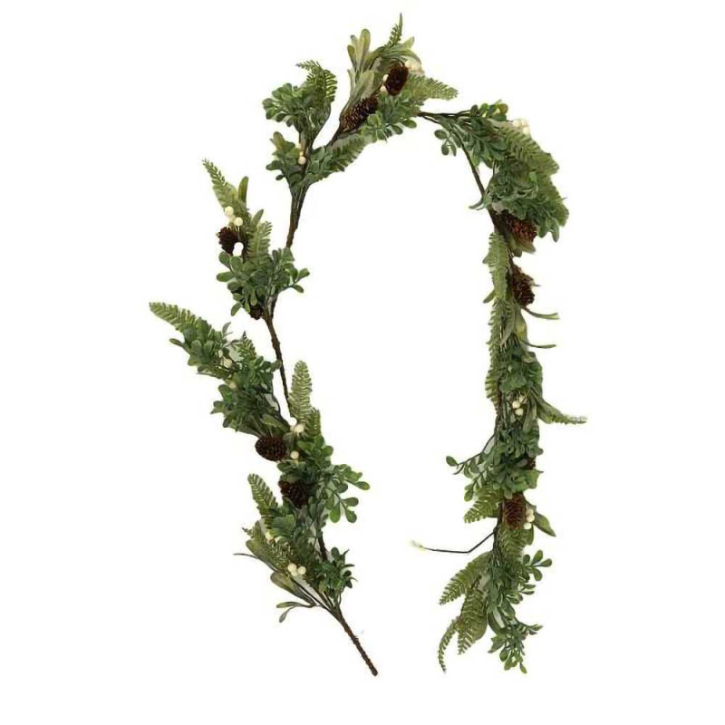 Festone plastica verde 150cm decorazione natalizia naturale e resistente