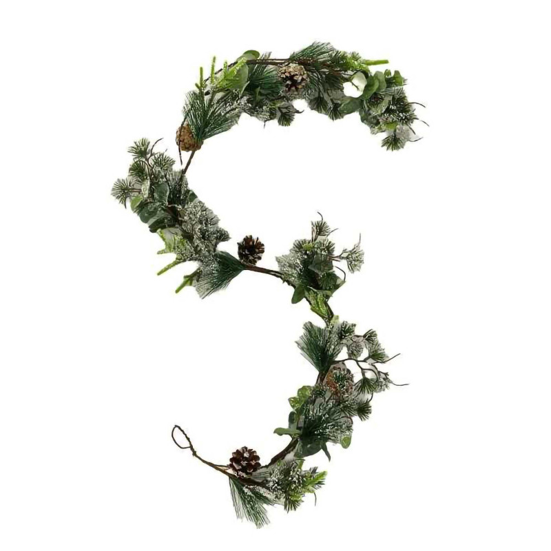 Festone plastica verde 125cm decorazione natalizia naturale e resistente