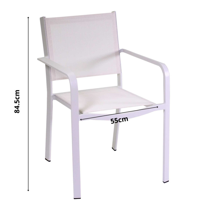 Poltrona alluminio texilene El Paso bianco da esterno