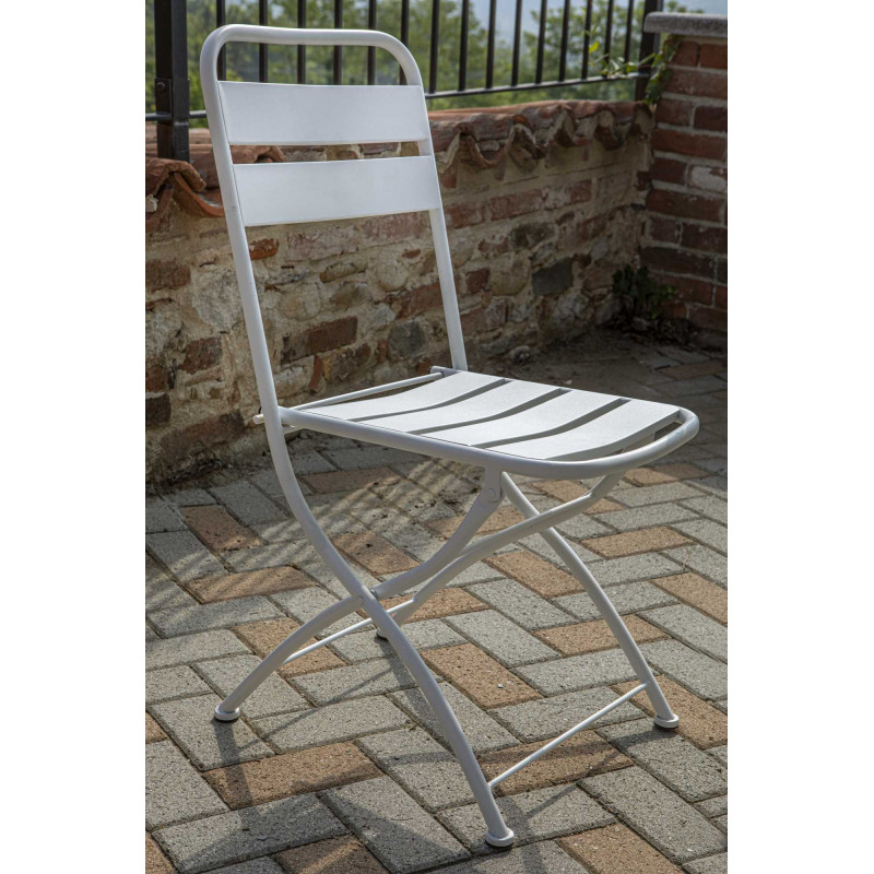 Sedia metallo Rovigo pieghevole bianco 44x53x86 cm robusta