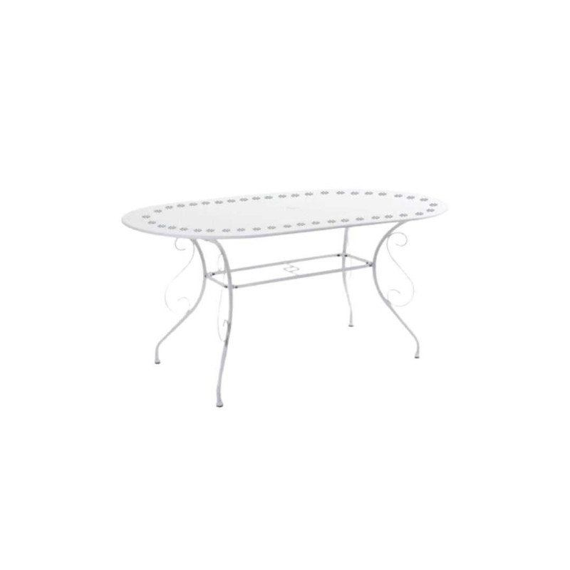 Tavolo metallo new old bianco crema ovale cm 160x90h72