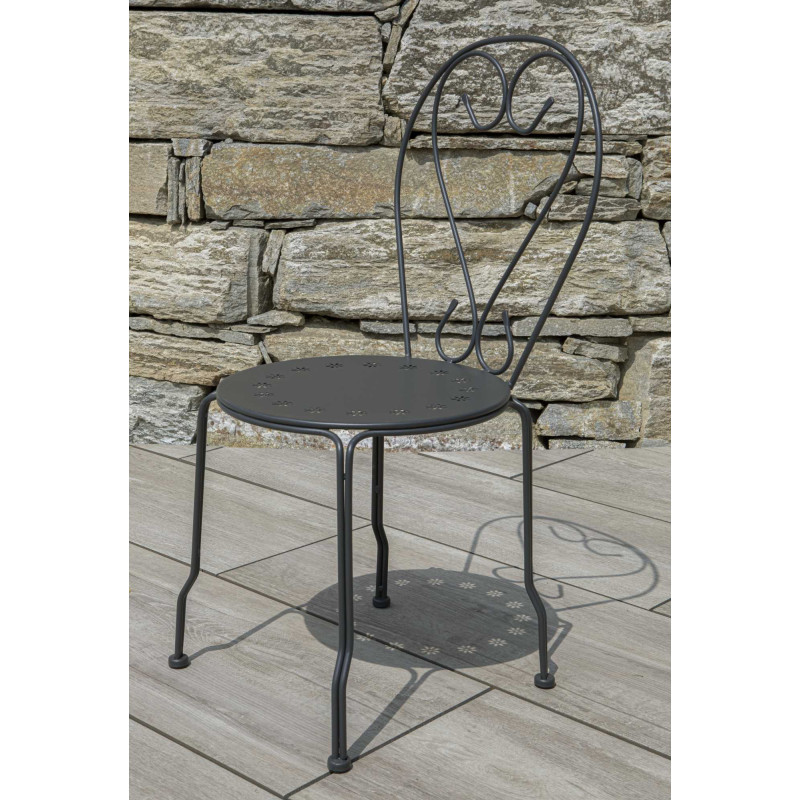 Sedia metallo New Old antracite chiaro 41x48x90 cm resistente