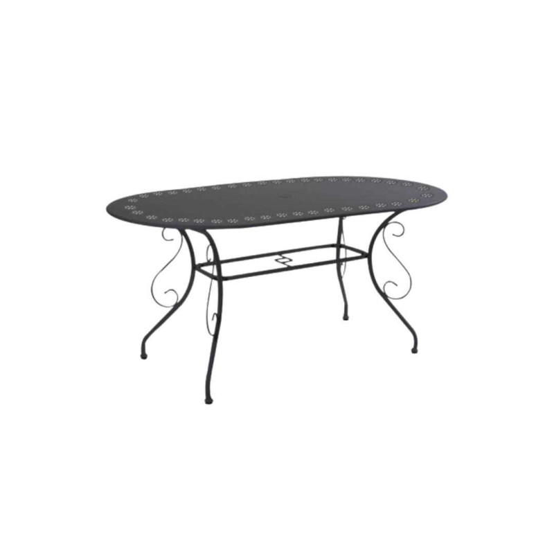 Tavolo metallo New Old antracite chiaro ovale 160x90xH72 cm