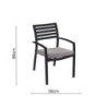 Poltrona alluminio Boston antracite cuscino grigio 58x57x88 cm