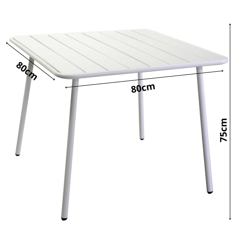 Tavolo Metallo Rovigo Bianco Quadro 80x80x72 cm – Eleganza e robustezza outdoor