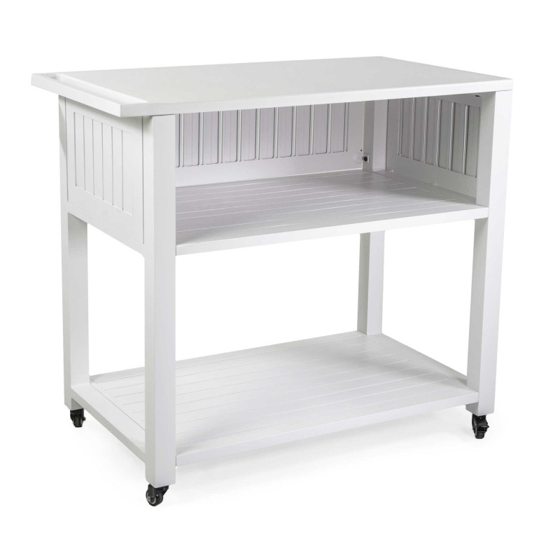 Carrello cucina alluminio bianco 102x54,5xH90 robusto salvaspazio
