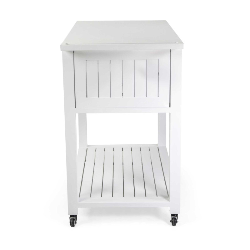 Carrello cucina alluminio bianco 102x54,5xH90 robusto salvaspazio
