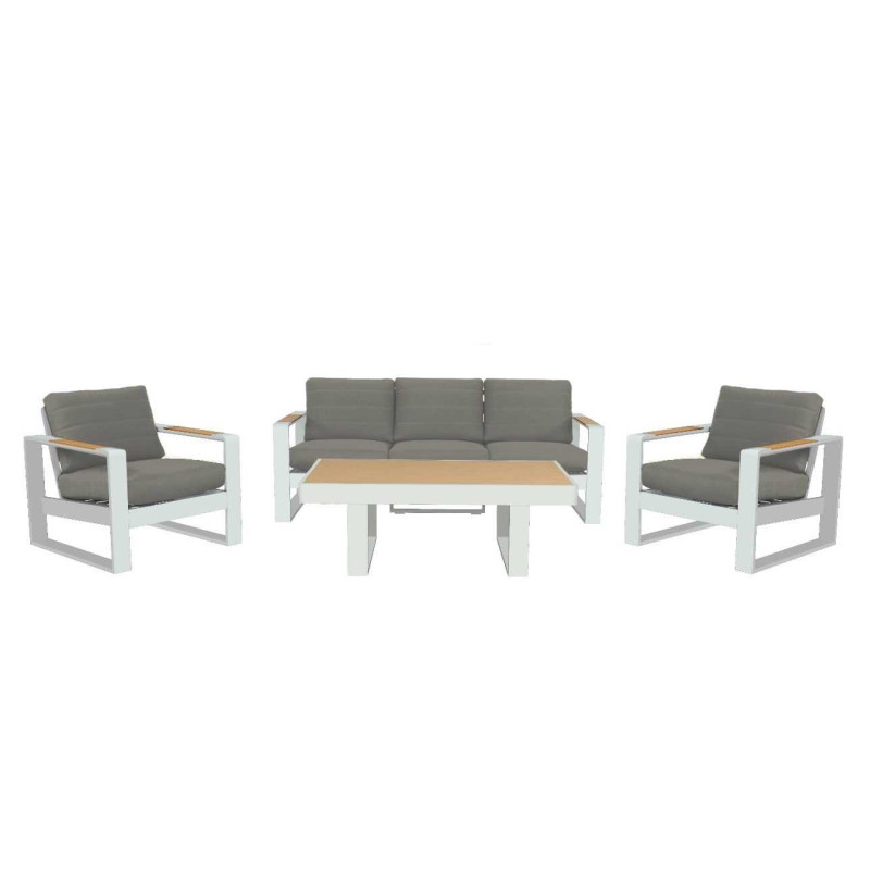 Salotto alluminio bianco Blaine 3 posti da esterno moderno