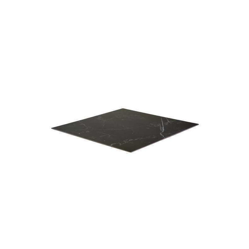 Top tavolo pietra sinterizzata nero quadro 70x70 cm resistente