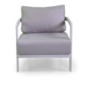 Salotto alluminio Aledo 2 posti bianco cuscini grigio chiaro elegante