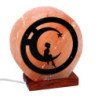 Lampada di sale luna con base in legno 18x6.5xH21 cm naturale