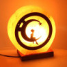 Lampada di sale luna con base in legno 18x6.5xH21 cm naturale