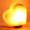 Lampada di sale cuore con base in legno 18x8xH19.5 cm naturale