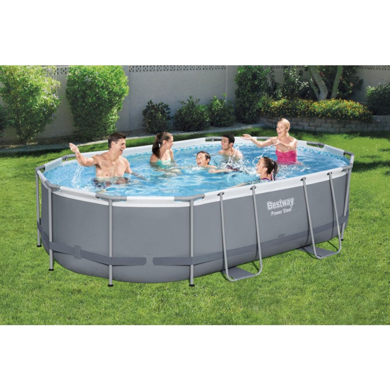 Piscina Power Steel Frame ovale 488x305x107 cm robusta e spaziosa