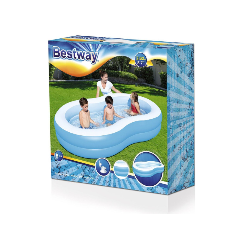 Piscina Family a otto 262x157x46cm 2 anelli gonfiabile resistente
