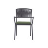 Sedia Modena Con B Alluminio Antracite E Corda Verde Moia