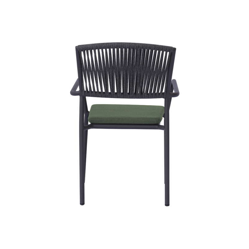Sedia Modena Con B Alluminio Antracite E Corda Verde Moia