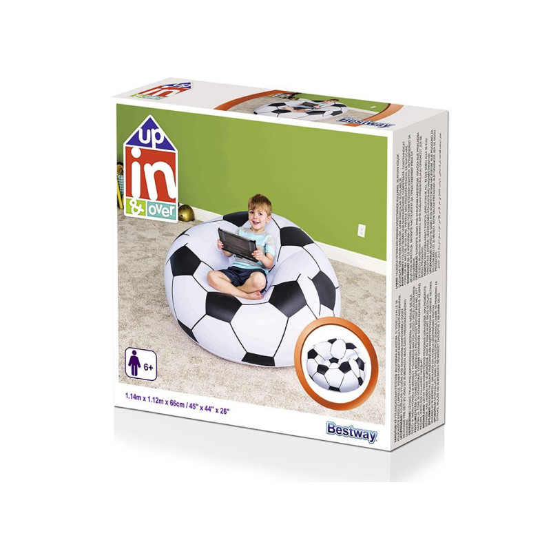 Poltrona gonfiabile pallone calcio 114x112x66 cm per piscina e giardino
