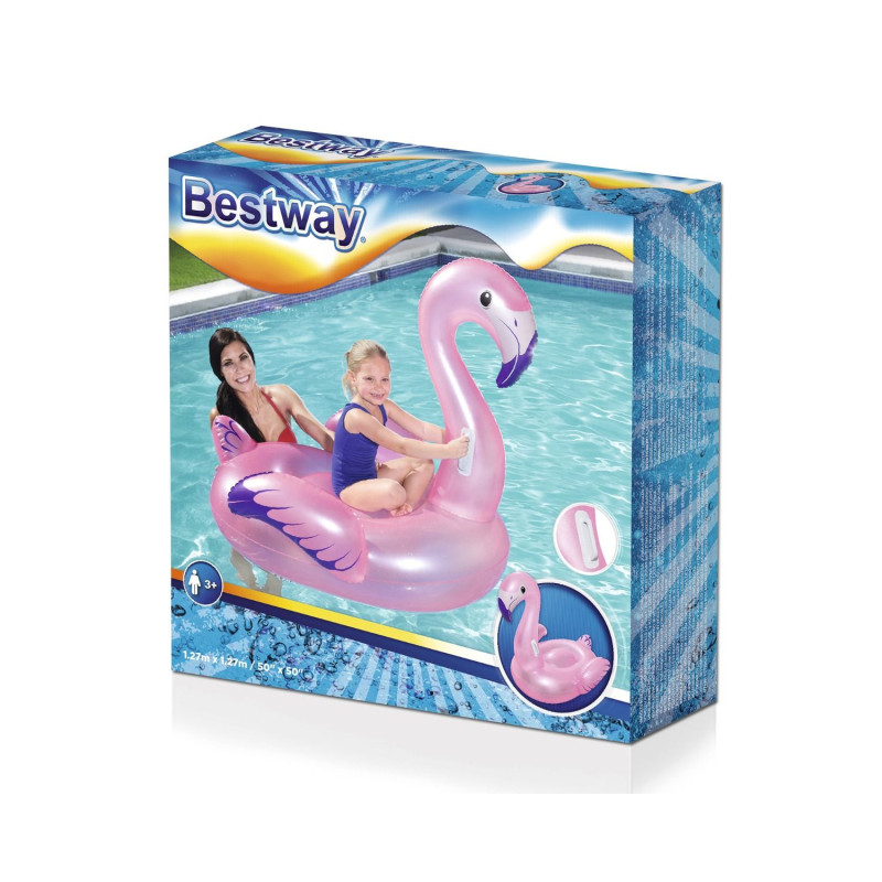 Cavalcabile fenicottero 127x127 cm gonfiabile piscina bambini