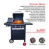 Arrosto Basic barbecue a pietra lavica 2 fuochi 1 laterale