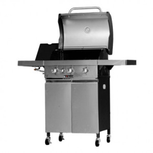 Zoom Fire Dok Special Inox Bbq Pietra Lavica E Gas 3 fuochi + Forno Laterale