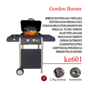 Barbecue Gordon Burner 2 fuochi 1 laterale compatto e potente