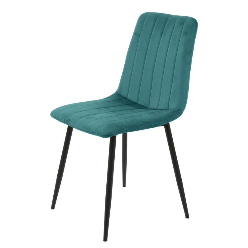 Sedia Fox velluto verde muschio struttura metallo design moderno