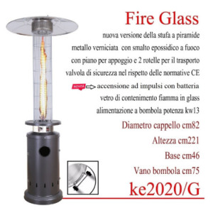 Stufa Fire Glass antracite a bioetanolo design moderno