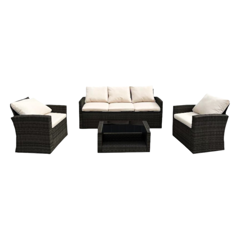 Set Sofa Dubai 5 Posti Moka - Salotto da Giardino in Ferro