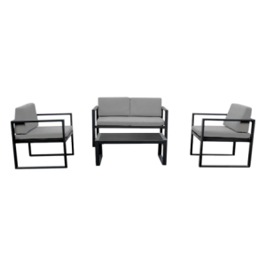 Set Sofa Naxos 4 Posti Alluminio Grigio - Salotto da Giardino