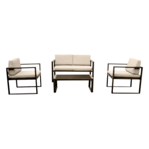 Zoom Set Sofa' Naxos 4 Posti Alu. Tortora cuscini Beige
