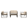 Set Sofa Naxos 4 Posti Alluminio Tortora - Salotto da Giardino