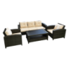 Set Sofa Superior 5 Posti Moka - Salotto da Giardino in Ferro