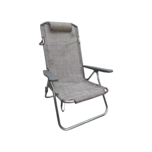 Zoom Set di 6 Spiaggine Indy Grigio In Alluminio 5 Pos. Con Telo In Texilene