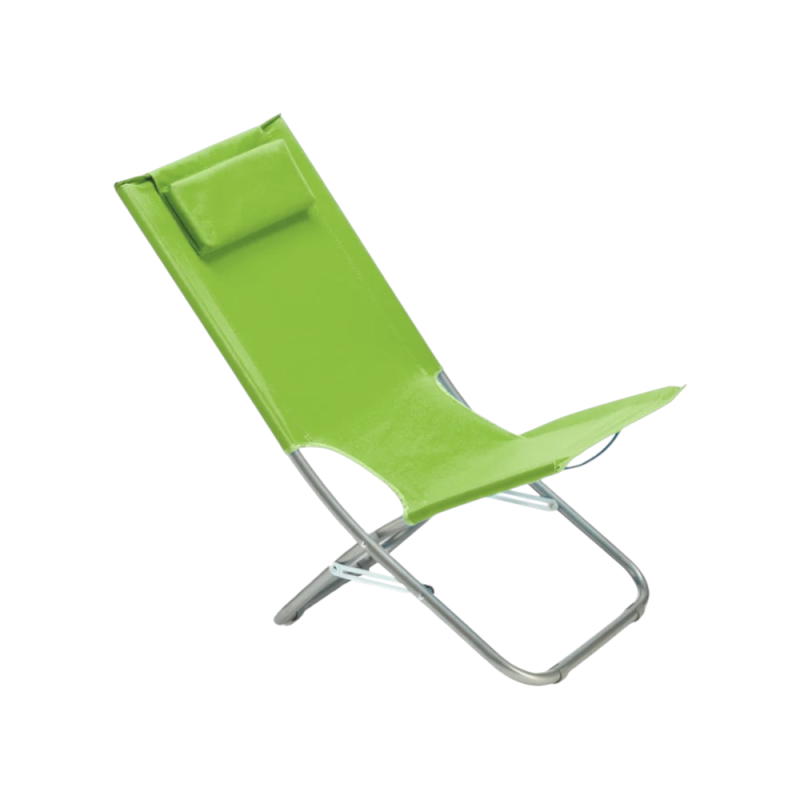 Spiaggina Like Verde in Texitilene e Metallo - Lettino Esterno