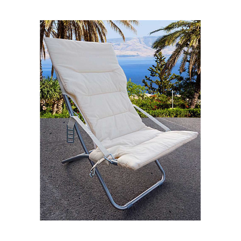 Spiaggina Sunny 4 Posizioni Dark Beige con Cuscino