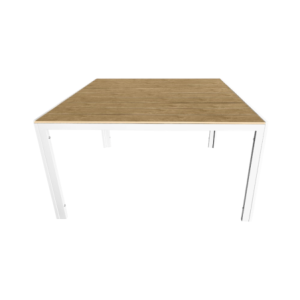 Zoom Tavolo Teak Cm.180 In alluminio Colori Bianco + Legno