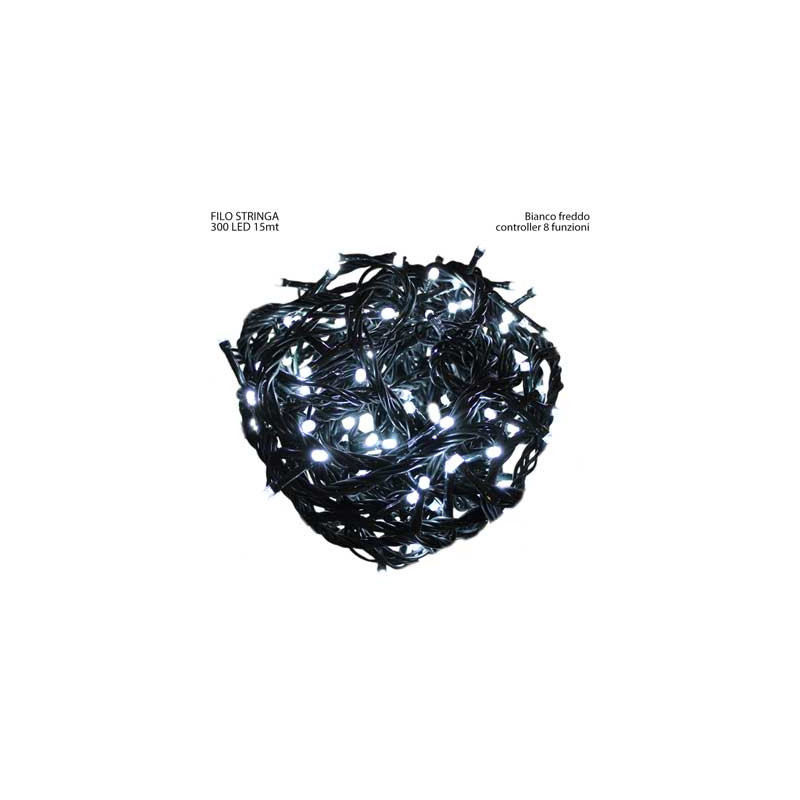 300 LED bianco freddo 15m con controller IP44 luci natalizie