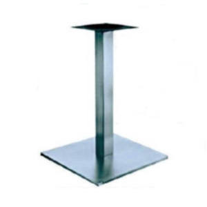 Base tavolo inox 45x45 cm palo 6x6 H72 cm piatto 25 cm robusta