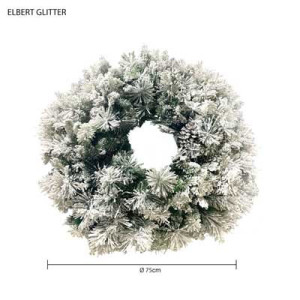 Corona Elbert Glitter Ø 75 cm in PE Needle PVC natalizia