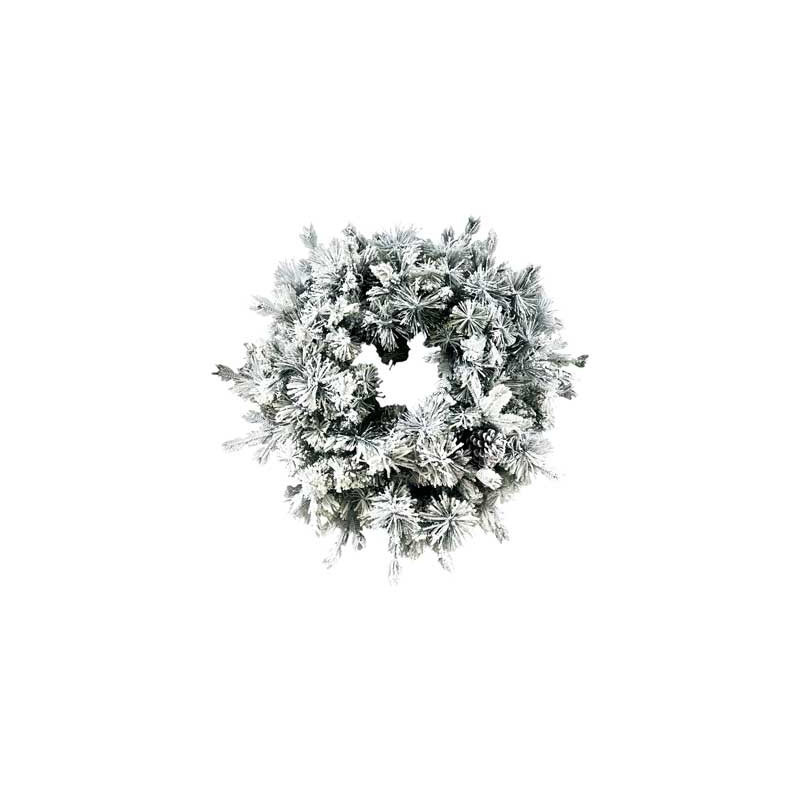 Corona Elbert Innevata Ø100cm - Decorazione Natalizia